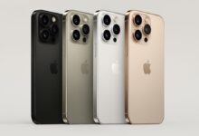 “Apple iPhone 17 Pro Max front and back mock up showing wide rear camera bar and new color options”