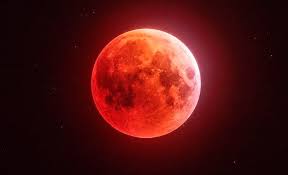 Blood Moon during total lunar eclipse glowing red in the night sky on Sunday 7 September 2025